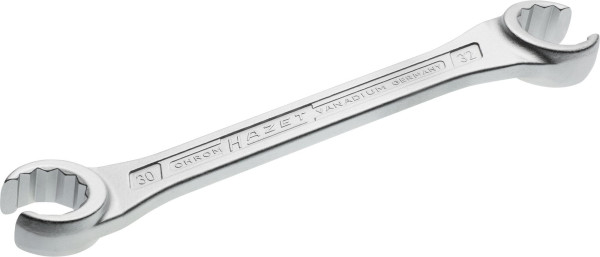 Hazet dubbele ringsleutel, open, buiten dubbel zeskant profiel, 30 x 32 mm, 612-30X32