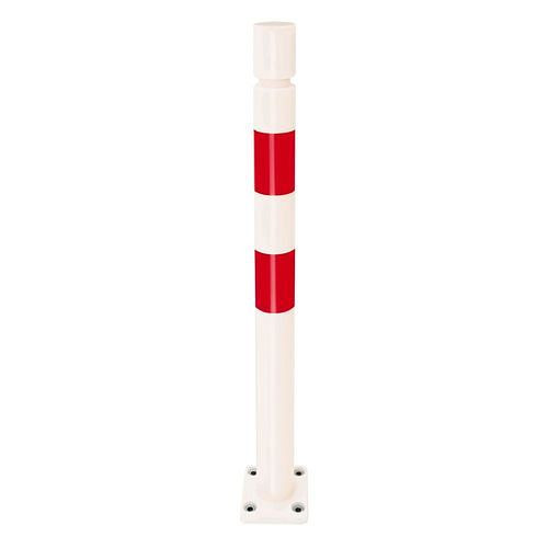 Moravia stootbeschermingspaal FLEX, wit met rode strepen, meegevend en terugverend, Ø: 80 mm, 311255
