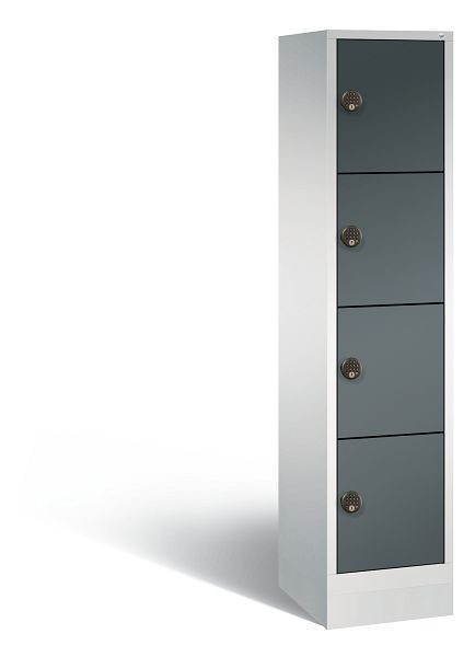 C+P stalen laadkast Evolo, 4 compartimenten, H1800B420T500 mm, lichtgrijs/antraciet, 48020-1204EB S10025