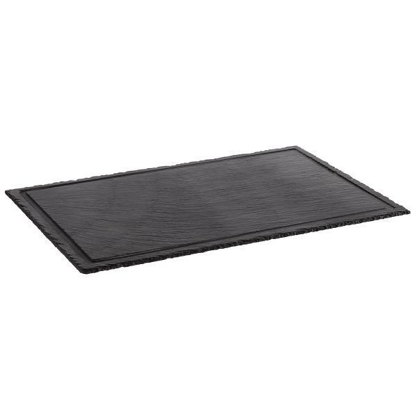 APS natuurleisteenplaat, 58 x 38 cm, materiaaldikte 6-9 mm, gebroken randen, glanzend, verzegeld oppervlak, geschikt voor GN 1/1 afzuigkappen, 00979