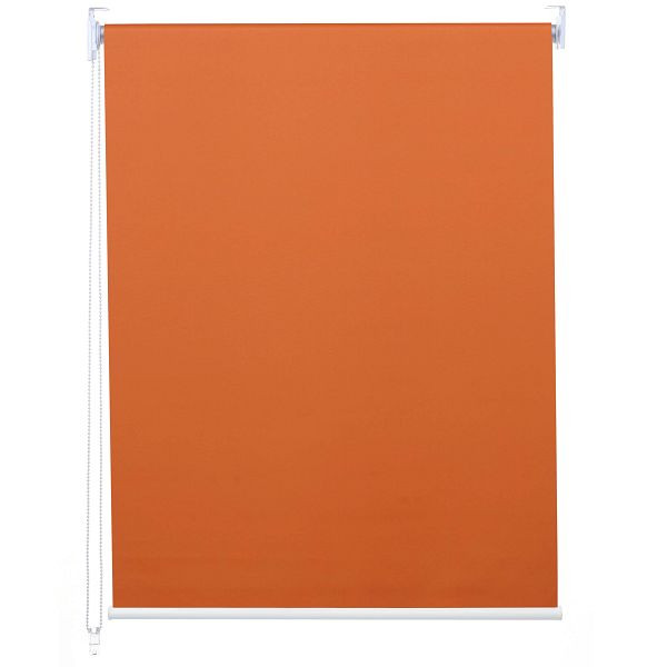 Mendler rolgordijn HWC-D52, raamrolgordijn, zijtrekrolgordijn, 80x160cm zonwering verduisterend ondoorzichtig, oranje, 63314