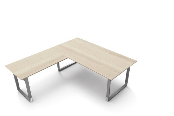 Kerkmann bureau extra groot / vergadertafel B 2000 x D 1000 x H 680-820 mm, vorm 5, kleur: esdoorn, 11407650
