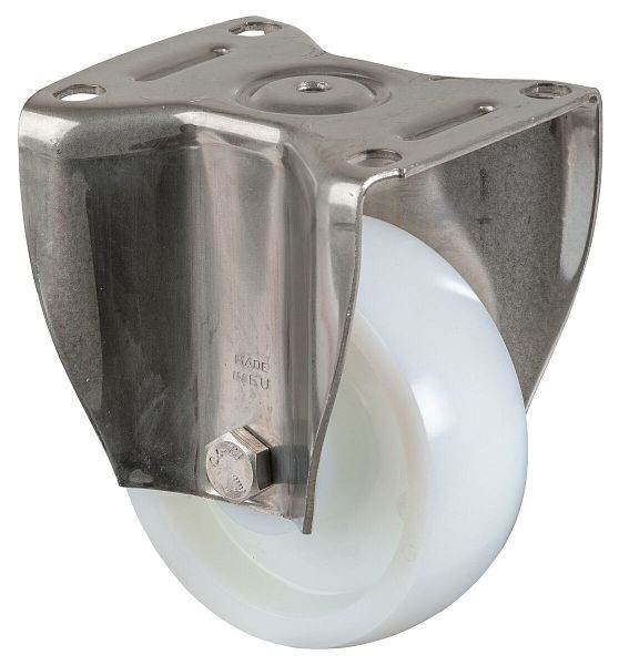 BS Rollen RVS zwaarlastwiel, bokwiel, breedte 45 mm, Ø125 mm, tot 700 kg, loopvlak/wiellichaam kunststof, RVS rollager, HS110.B14.125