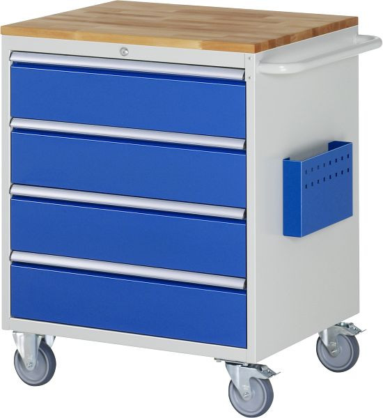 RAU montagewagen serie 7000, B770 x D650 x H975 mm, massief beukenhouten blad, laden: 4xH180 mm, 15-XL5.1A-B.11