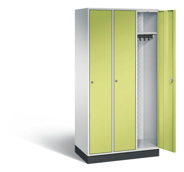 C+P locker Intro, H1950xW920xD490mm, kleur: lichtgrijs / virid groen, 8170-301 S10041