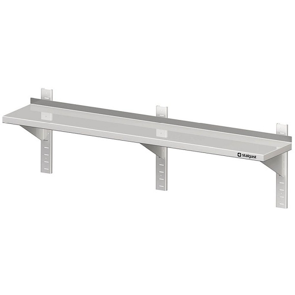 Stalgast wandplank met beugels en wandrails 1700x400x400 mm in hoogte verstelbaar, gelast, VWB17401