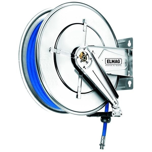 ELMAG industriële slanghaspel RVS '533/12' voor perslucht en water 70°C, 25 m, 1/2', 10 bar, 43548