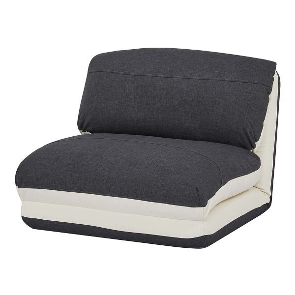 Mendler HWC-E68 fauteuilbed, slaapbank, functionele fauteuil, opklapbare fauteuil, relaxfauteuil, stof/textiel, crème/zwart, 68531