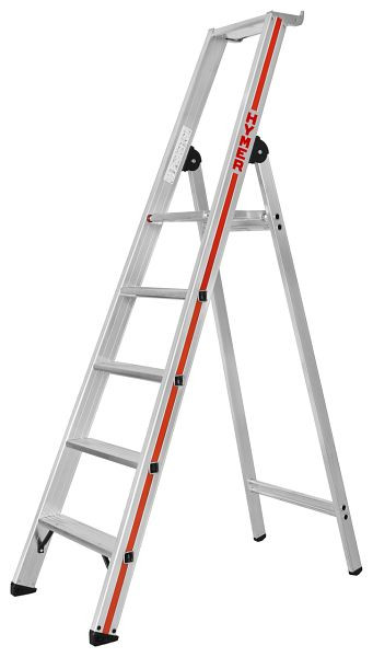 HYMER opstapladder met platform, van één zijde toegankelijk, 5 treden, lengte 1,95 m, stahoogte: 1,16 m, 802605
