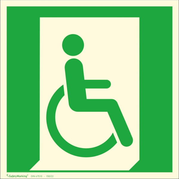 Stein HGS HGS reddingsbord vluchtroute - nooduitgang voor niet-ambulante of slecht ter been zijnde personen rechts, 200 x 200 mm, kunststof, gecoat, 44.a3031