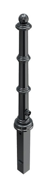 Schake aluminium stijlpaal serie 495B, afneembaar, met driehoekslot volgens DIN 3223, zonder oog, 495FB
