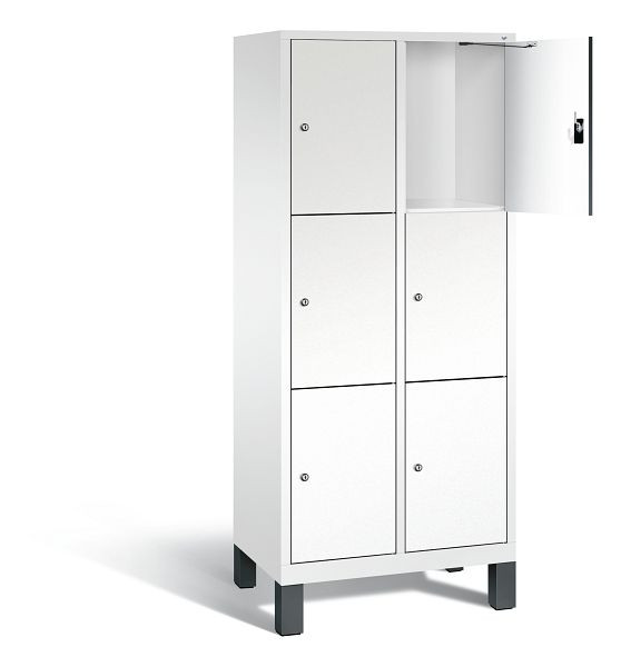 C+P lockerkast Evolo, H1850xW810xD500mm, kleur: verkeerswit / decor wit, 48010-223 S10163
