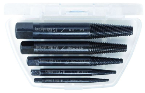 GEDORE schroefuithaalset, 5-delig, in transparante kunststof box, 6759620