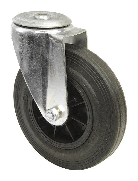 BS rollen transportrol, wielbreedte 50 mm, wiel-Ø 200 mm, draagvermogen 200 kg, zwart rubberen loopvlak, kunststof wiellichaam, rollager, L101.B45.200