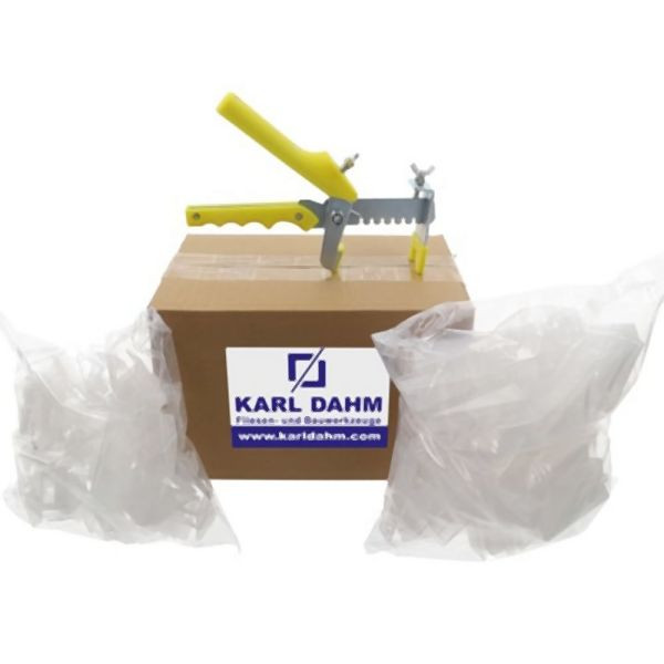 Karl Dahm Keile Nivelliersystem transparent, 100 Keile, 100 Zuglaschen, 1 Zange, 12059