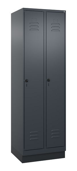 C+P Mehrzweckschrank Classic PLUS, Sockel, 2 Abteile, 1950x600x500mm, 7016/7016, Drehriegel, Türen rechts angeschlagen, 080020-20B S10012