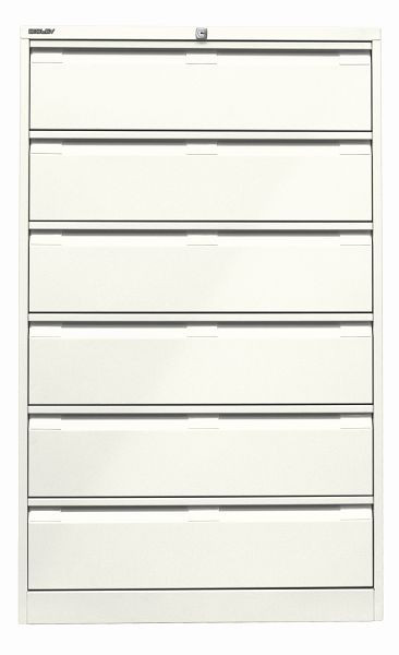 Bisley archiefkast, driebaans DIN A5, 6 laden, zuiver wit, DF6625