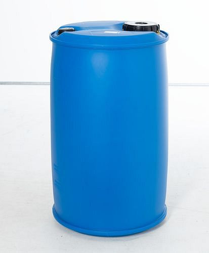 DENIOS kunststof stopvat, 220 l, stopschroefverbinding 2'' grof en DN150, 279-038