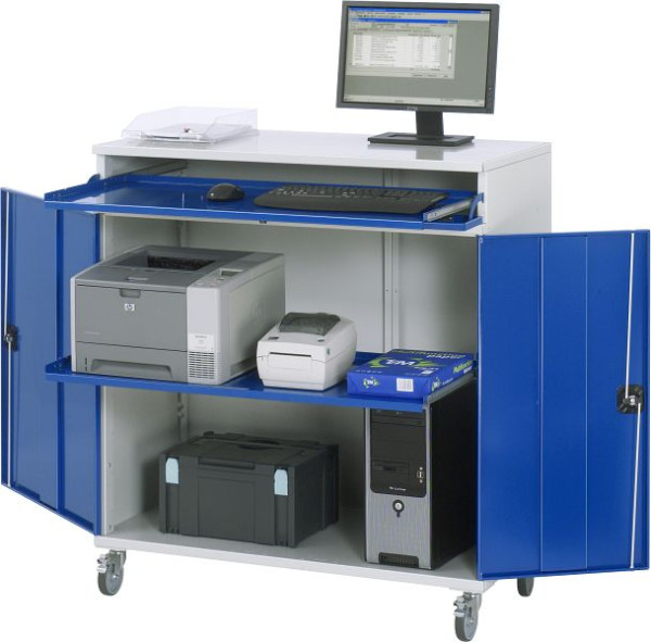 RAU computerkast - model 60, B1100 x D520 x H1185 mm, inclusief rollenset, 07-1100-M60F.11