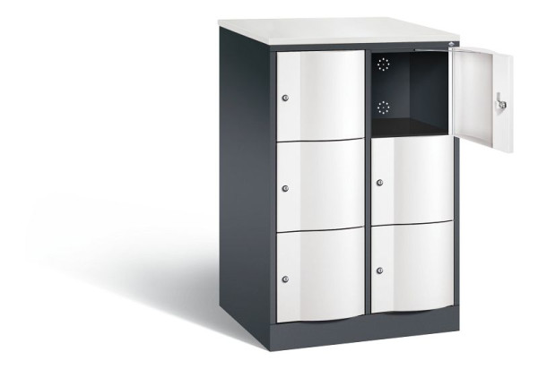 C+P XL lockerkast Resisto, H1255xB772xD640mm, kleur: zwartgrijs / verkeerswit, 8573-273 S10115