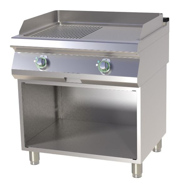 RM Thermik Series 700, gasgrillplaat met onderstel, 800x730x900 mm, glad/gegroefd grilloppervlak, FTHR-780G