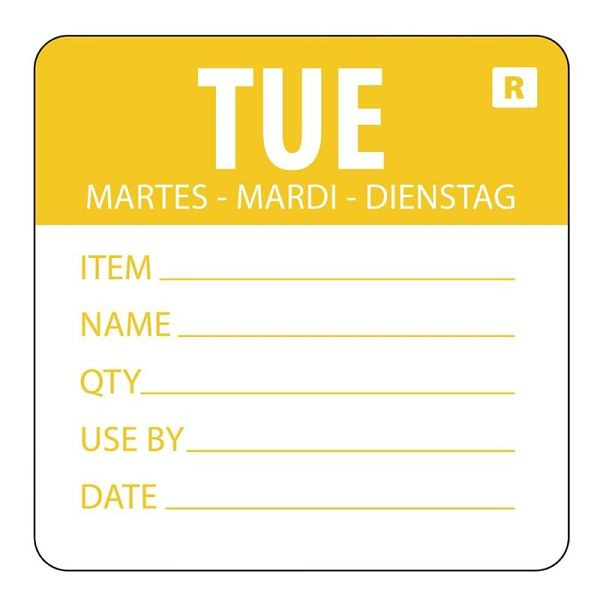 Vogue kleurcode sticker dinsdag, VE: 500 stuks, L067