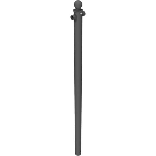 Stone HGS beschermrailing/voordeelrailing, middenstijl, buisdiameter 60mm, totale lengte 1500mm, voor bovenrail, om in beton te zetten, RAL 7016 antracietgrijs, 467.02b