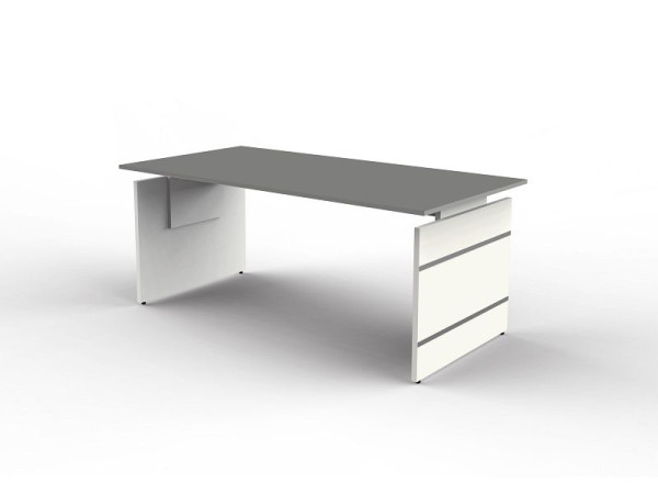 Kerkmann in hoogte verstelbaar zijbureau, vorm 4, B 1800 x D 800 x H 680-760 mm, grafiet, 114404.1