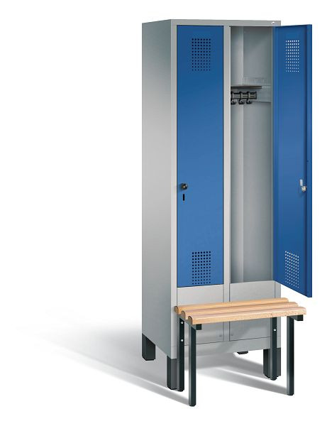 C+P Evolo garderobe, H1850xW610xD815mm, kleur: wit aluminium / gentiaanblauw, 48030-20 S10135