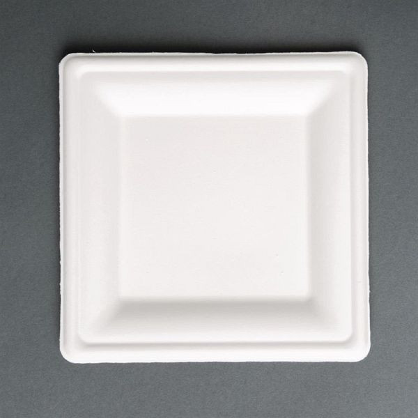 Fiesta composteerbare composteerbare bagasse vierkante borden 26,1 cm (50 stuks), FC520