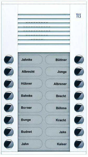 TCS audio voordeurstation serie PES 16 beldrukkers (rechts/links uitgelijnd), AP wit, PES16-WS/04