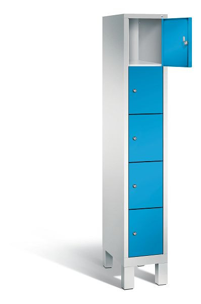 C+P lockerkast Evolo, H1850xB320xD500mm, kleur: lichtgrijs/lichtblauw, 48010-105 S10072