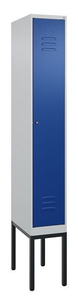 C+P luierkluis Classic PLUS met middenwand, frame, 2120x300x500mm, 7035/5010, cilinderslot, 0800307-10F S10018