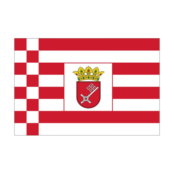 Stein HGS HGS Bremen staatsvlag (sleutel), 150 x 250 cm (liggend formaat), met touw en lus, FlagTop 110 g/m², voor vlaggenmasten vanaf 8 m, zonder ajourzoom, 26270