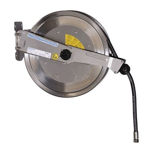 DENIOS slanghaspel EX-05, zonder slang, voor Ø 1/2" - 15m slang, RVS, Atex, 209988