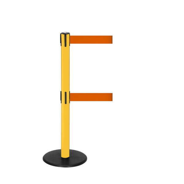 Stein HGS HGS personengeleidingssysteem -P-Line Duo-, geel, oranje, met magnetisch banduiteinde, bandlengte: 2 x 4 m, 14153-1504