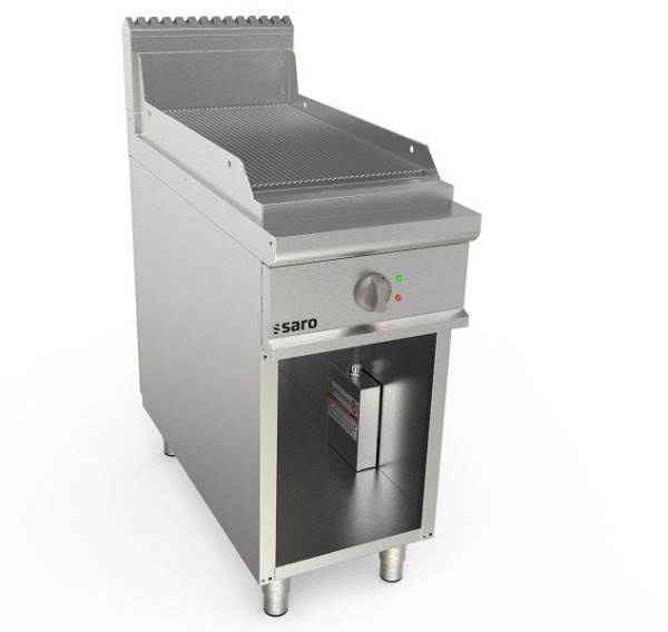 Saro elektrische bakplaat 400mm brede standaard gegroefd LQ, 423-8730
