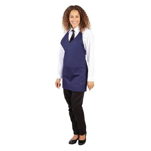 Whites schort met V-hals donkerblauw BB137