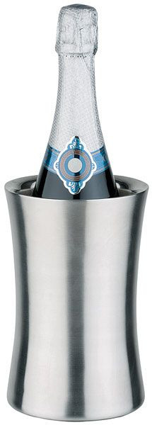 APS flessenkoeler, Ø 12,5 cm, hoogte: 19 cm, RVS, mat gepolijst, binnen Ø 10 cm, dubbelwandig, voor flessen van 0,5 - 1,5 liter, 36038