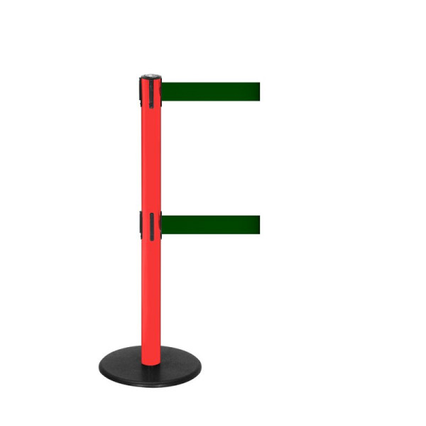 Stein HGS HGS personengeleidingssysteem -P-Line Duo-, rood, donkergroen, met veiligheidsslot (zelfontgrendelend), riemlengte: 2 x 2,3 m, 14149-1203