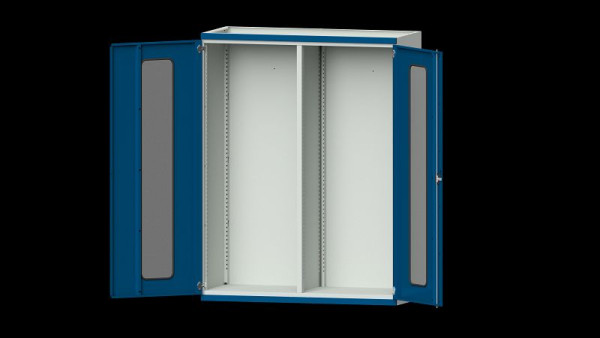 ANKE werkbanken, zware kast, model 400, 1485 x 630 x 1950 mm, zichtvlak van plexiglas, RAL 7035/5010, 620.290