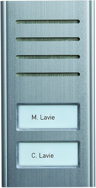 TCS audio voordeurstation serie ASX 2 naamveldknoppen (gecentreerd), AP zilver, ASX13002-0010