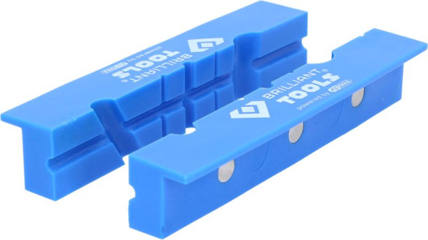 Brilliant Tools bankschroefbekken met groeven, 2 stuks, kunststof, BT156940