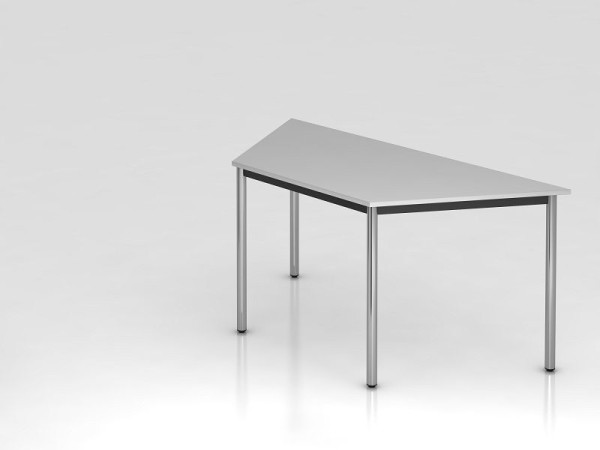 Hammerbacher trapeziumtafel rond onderstel 160x69cm DRTR grijs/chroom, trapeziumvorm, VDRTR/5/C
