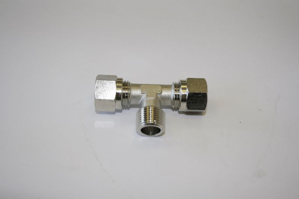 ELMAG T-stuk voor drukleiding nr. 45 Boy 330/460, 1x AG 3/8' 2x AG M16x1,5 (met snijring 10 mm), 9201262