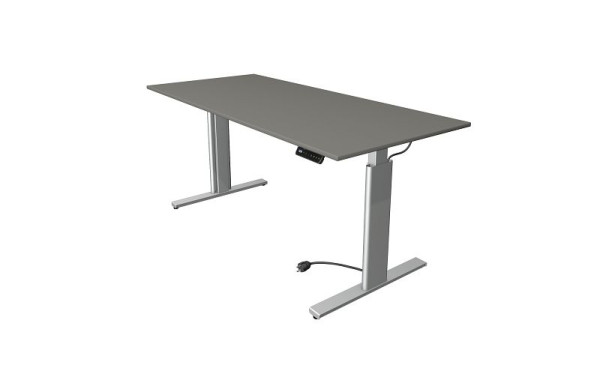 Kerkmann zit/sta tafel Move 3 zilver, B 2000 x D 1000 mm, elektrisch in hoogte verstelbaar van 720-1200 mm, grafiet, 10233312