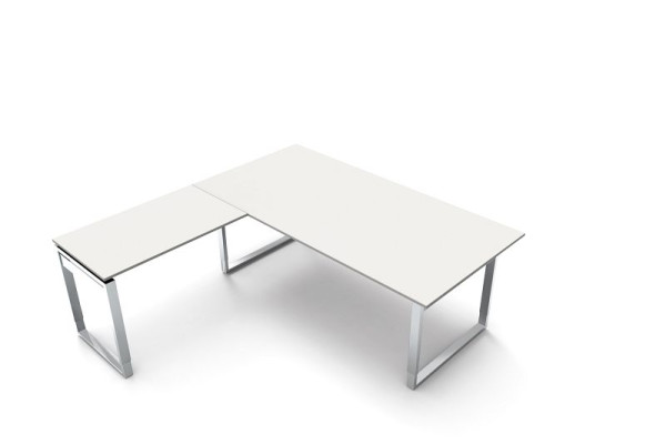 Kerkmann hoekwerkstation van bureau B 1800 x D 800 x H 680-820 mm, kleur: wit, 11437810