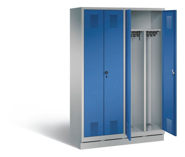 C+P zwart wit kastje Evolo, H1800xW1190xD500mm, kleur: wit aluminium / gentiaanblauw, 48022-40 S10275