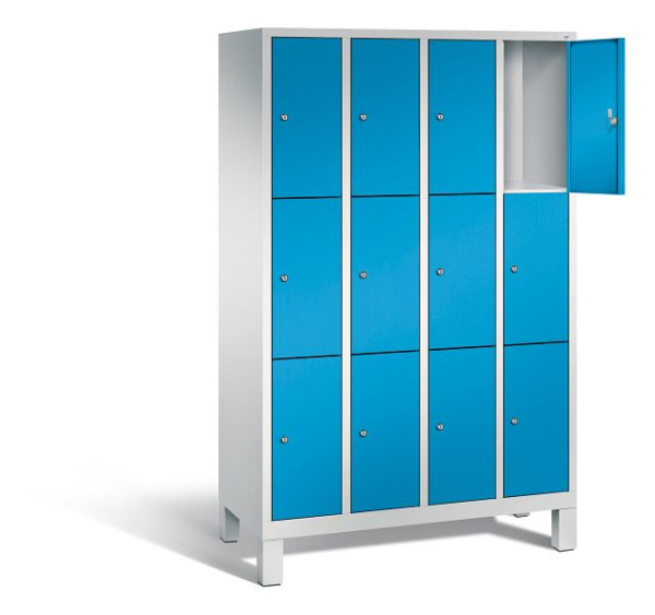 C+P lockerkast Evolo, H1850xB1190xD500mm, kleur: lichtgrijs/lichtblauw, 48010-403 S10036