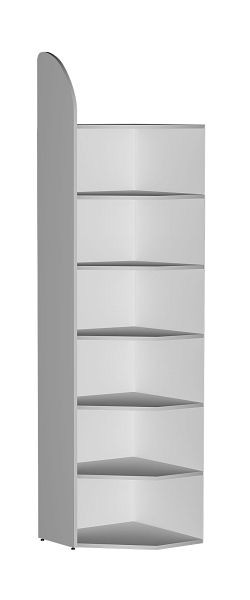 Kerkmann hoekpaneel DANTE 2600 mm met achterwand, 7 hoekplanken, lichtgrijs, 50986411